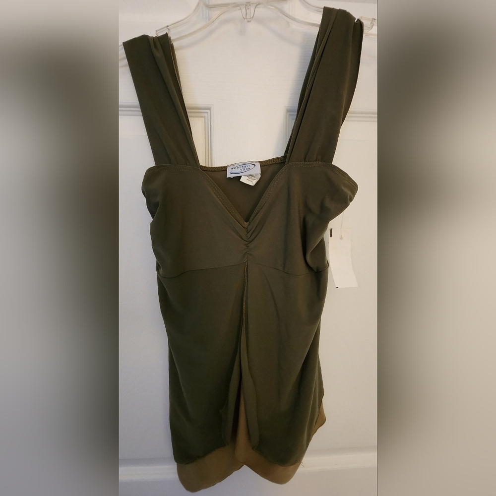 NWT Weather Vane Green Tank Top Blouse Size Small